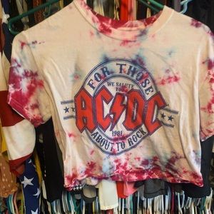 AC/DC crop top tie dye size small